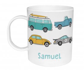 Taza de Plstico Personalizada Coches