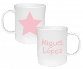 Taza de Plstico Personalizada Estrella Rosa