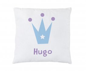 Personalised Cushion Blue Crown 