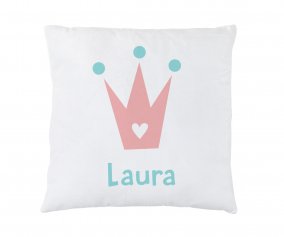 Personalised Cushion Pink Crown 