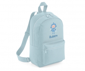 Mochila Mini Fashion Azul Personalizada Robot