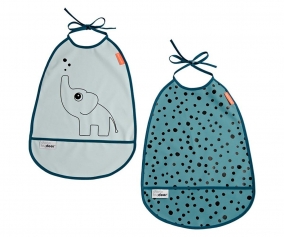 2 Baberos Impermeables Elphee Azul