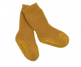 Chaussettes  semelle antidrapante moutarde