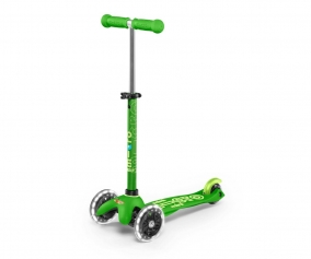 Patinete Mini Micro Deluxe Verde Luces LED
