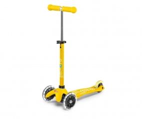 Patinete Mini Micro Deluxe Amarillo Luces LED