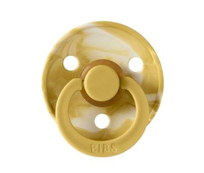 2 Chupetes BIBS Colour Round Tie Dye Mustard Ivory