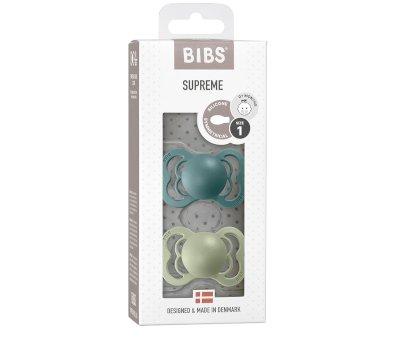 Pack 2 Succhietti BIBS Supreme Island Sea/Sage Silicone