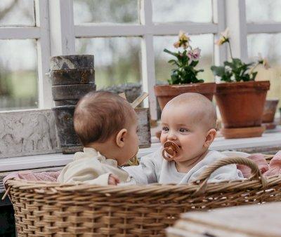 2 Chupetas Bibs Colors Peach/Peach