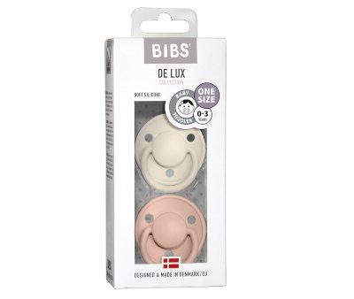 2 Chupetas BIbs De Lux Ivory /Blush Silicone