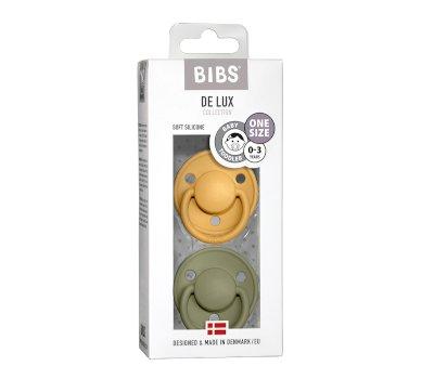 2 Chupetes BIBS De Lux Honey Bee/Olive Silicona