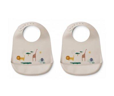 2 bavoirs en silicone Tilda Safari
