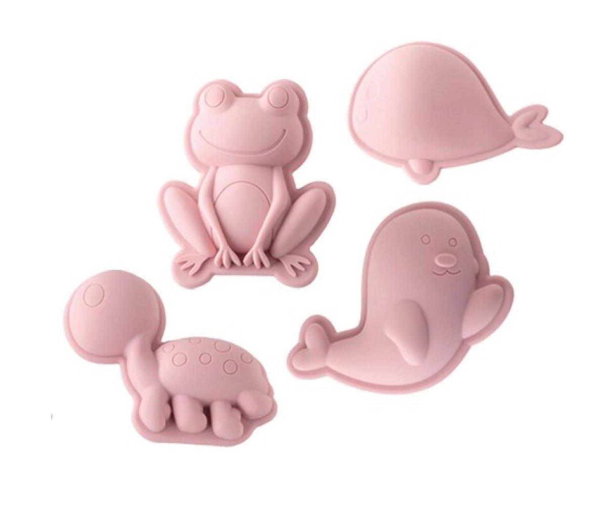 Set De Moldes De Arena Frog Rosa