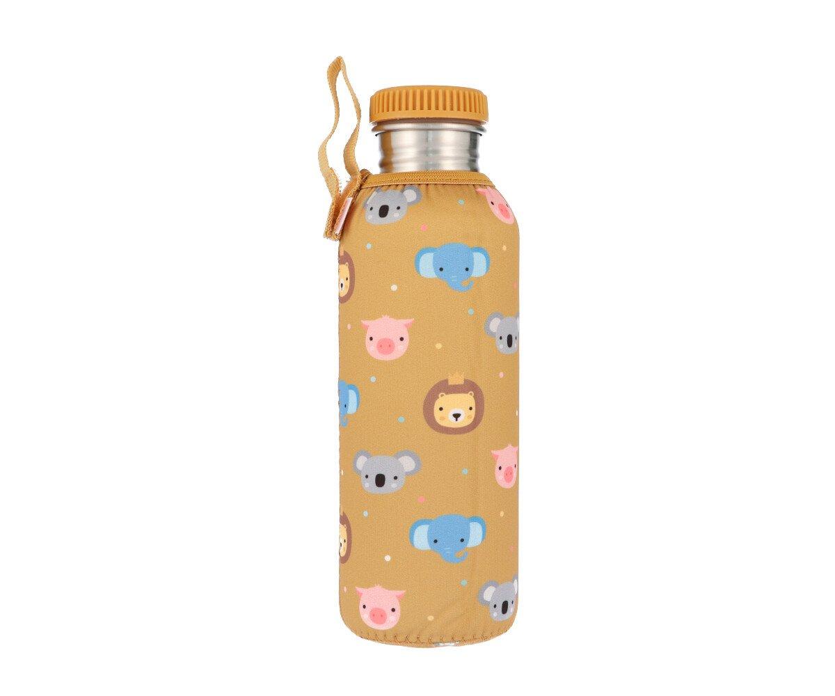 Bouteille en acier inoxydable avec housse Animal Friends Personalisable 750 ml