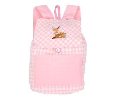 Mochila Asa Pequea Lola Bordado Bambi Rosa