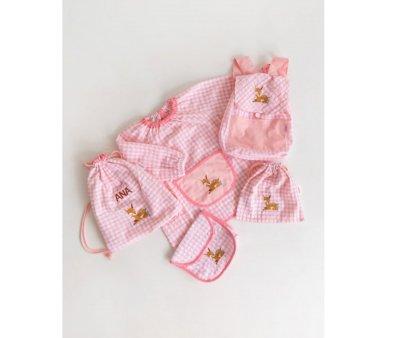 Mochila Asa Pequea Lola Bordado Bambi Rosa