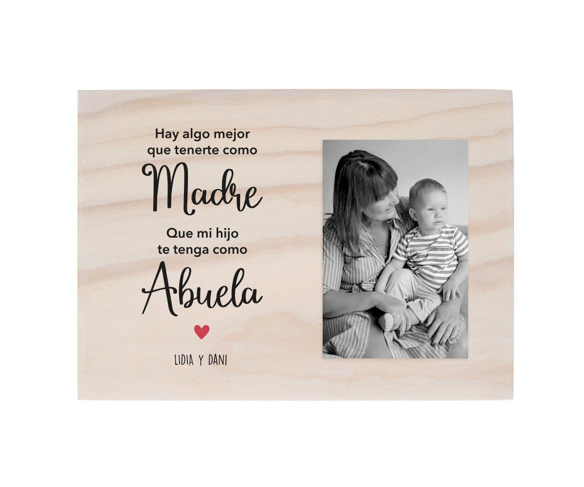 Tabla de Madera Personalizada para Foto - Madre Abuela Hijo