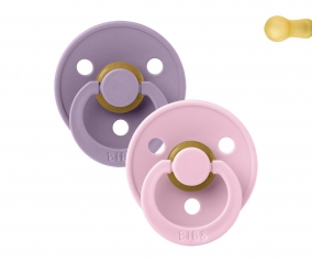 2 Chupetes BIBS Colour Round Lavender/Baby Pink
