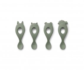 4 Liva Silicone Spoons Faune Green