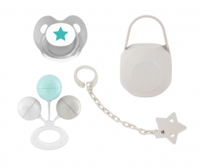 Set Presente  Beb Chocalho Estrela Cinza