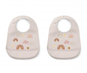 2 Tilda Silicone Bibs Rainbow Love