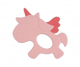 Anneau de Dentition Silicone Licorne Rose