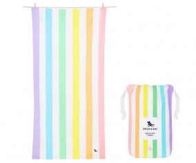 Personalised Large Beach Towel Microfiber Summer Rainbow Pastel