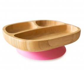 Piatto Ventosa Eco Bamb Toddler Rosa