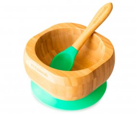 Bol Bamb Verde Eco con Cuchara