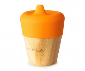 Vaso Bamb Naranja con Tapa 190ml