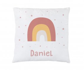 Personalised  Cushion Rainbow Pink 