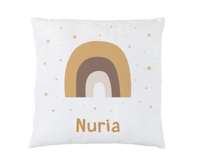 Personalised Cushion Rainbow Mustard  