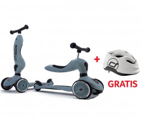 Patinete 2 en 1 Highwaykick One Steel + Casco