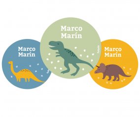 Pack 3 chapas Personalizadas Mundo Dinosaurios