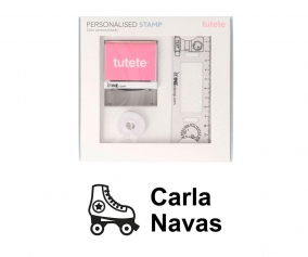 Timbro per tessuti Personalizzato Pattini + Nastro Capi Scuri