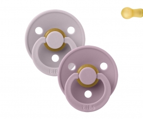 2 Chupetes BIBS Colour Round Dusty Lilac/Heather