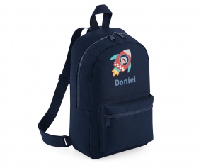 Mini Fashion Navy Personalised Space Backpack