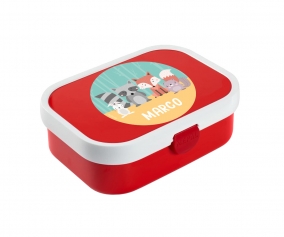 Midi Lunch Box Campus Rosso Personalizzata Animali