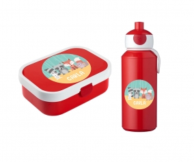 Set Pranzo Campus Rosso Personalizzato Animali