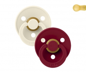 2 Succhietti BIBS Colour Round Ivory/Ruby