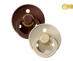 2 Chupetes BIBS Colour Round Chocolate/Sand