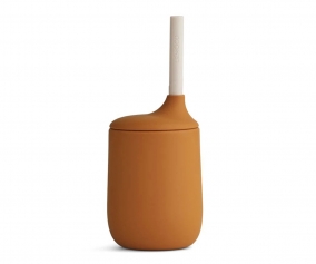 Vaso de Silicona con Pajita Ellis Mustard/Sandy Mix