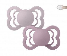 2 BIBS Supreme Soothers Heather/Dusky Lilac Silicone