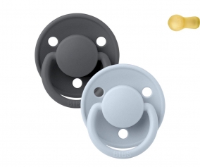 2 Chupetes BIBS De Lux Iron/Baby Blue
