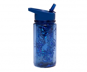 Drinking Bottle Glitter Night Blue Customizable