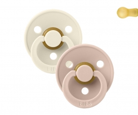 2 Chupetes BIBS Colour Round Blush/Ivory