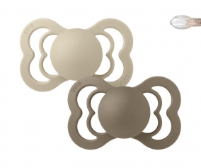 2 BIBS Supreme Soothers Vanilla/Dark Oak Silicone