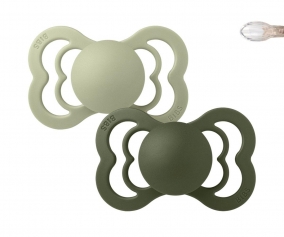 2 BIBS Supreme Soothers Sage/Hunter Green Silicone