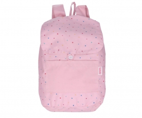 Mochila Grande Tela Dots Pink Personalizable