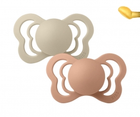 2 Chupetes BIBS Couture Vanilla/Peach Ltex