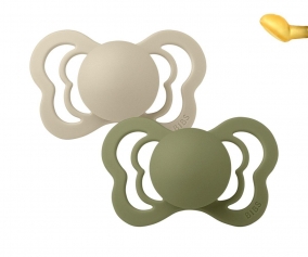 2 Chupetes BIBS Couture Vanilla/Olive Ltex